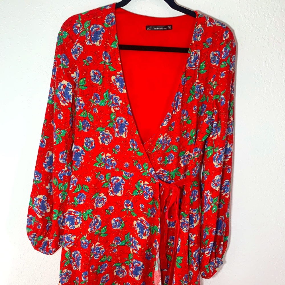 Zara Long pirate sleeved wrap around Romper